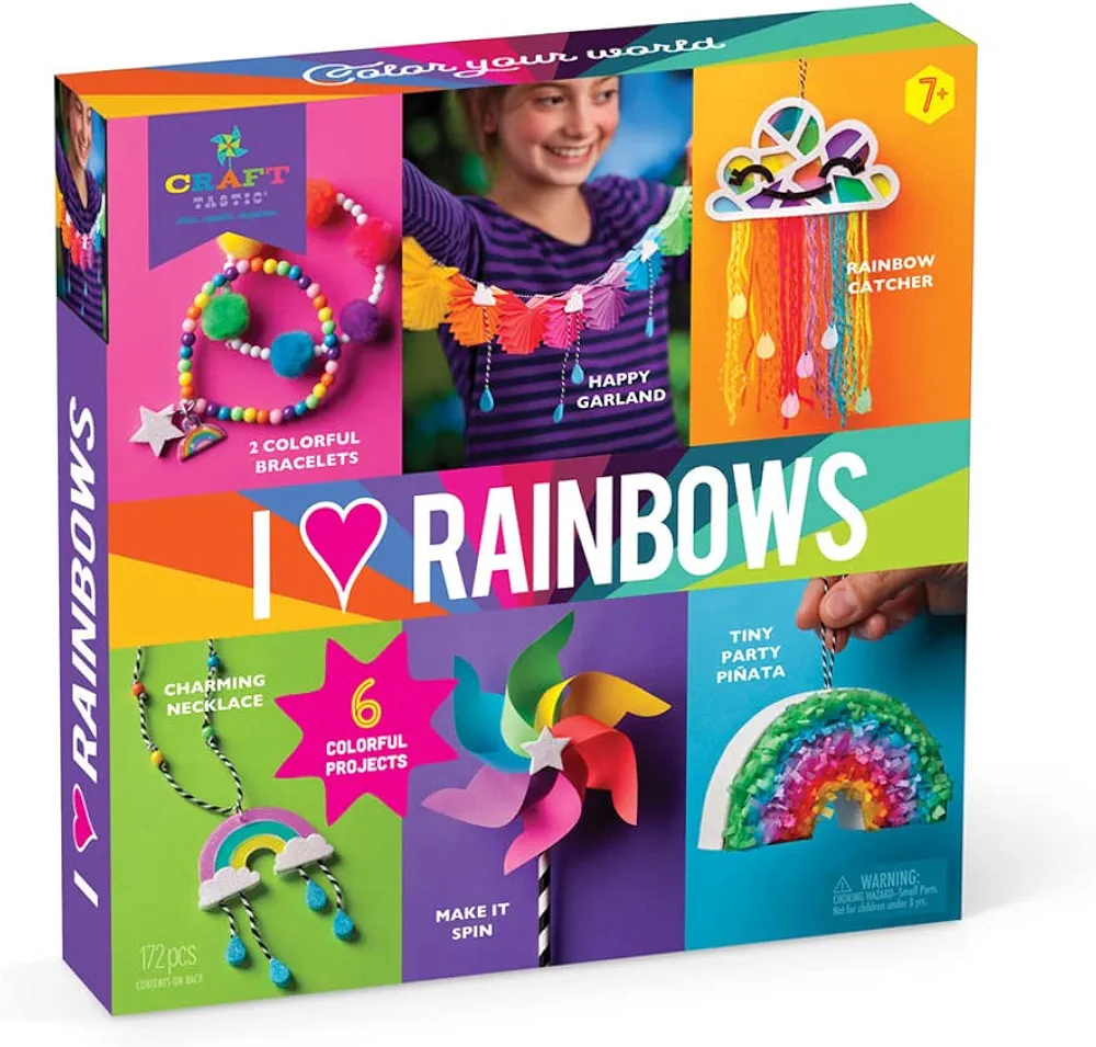 Craft-tastic – I Love Rainbows Craft Kit – Make 6 Colorful Arts & Crafts Projects