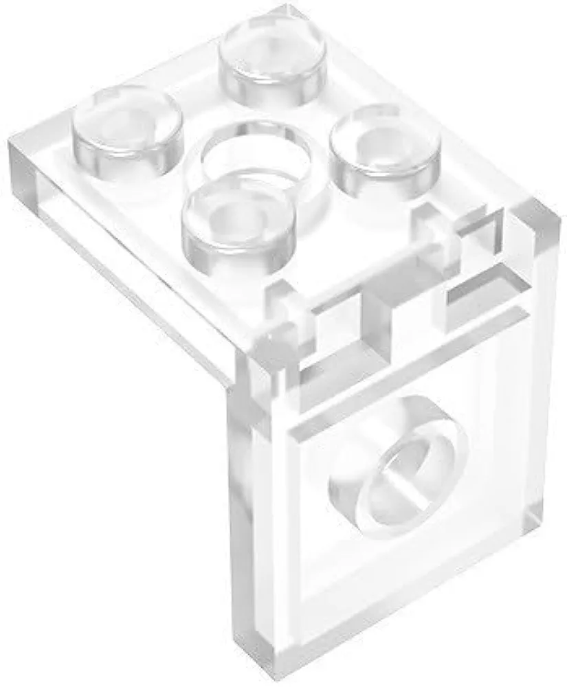 Classic Clear Bracket Plate Bulk, Bracket Plate 2x2-2x2 with 2 Holes, Building Bracket Plate 100 Piece, Compatible with Lego Parts and Pieces: 2x2 Clear Plates(Color: Clear)