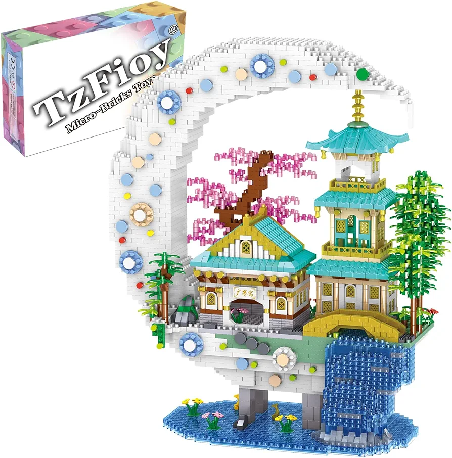 Moon Palace Building Blocks Set (2946Pcs) Famous Chinese Fable Architecture Educational Toys Micro Bricks for Kids Adults