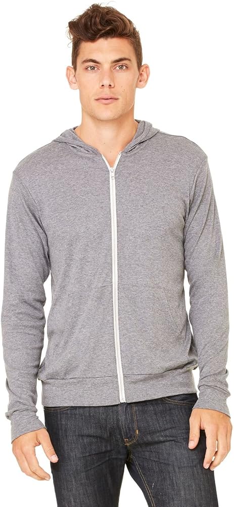 Bella Canvas Men's Lightweight Zip Hoodie