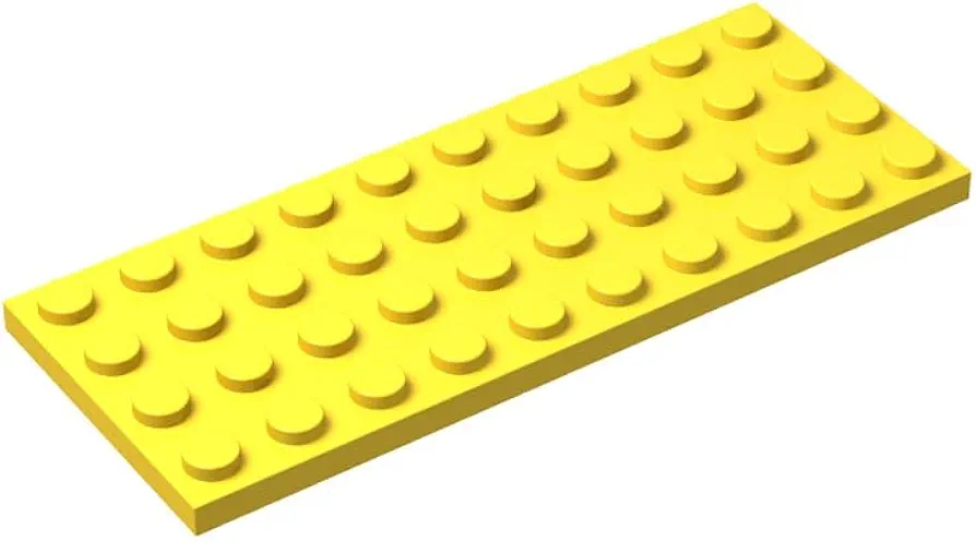 Yellow 4x10 Plates Bulk, 50 Piece Classic Building Plates 4x10, Compatible with Lego Parts and Pieces(Color:Yellow)