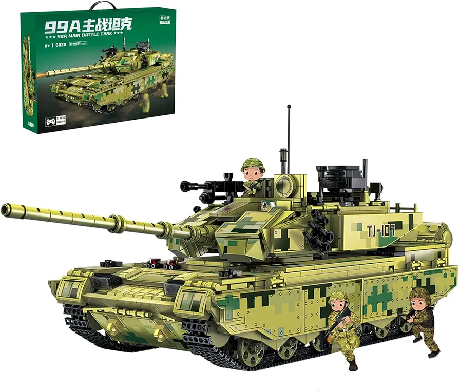 PinkBee Military Tank Building Set WW2 Army Abrams Tanks Toy Kits MOC Model Construction Engineering Birthday Gifts for Adults Teens Boys Age 8-14,14+ (2046+ PCS)