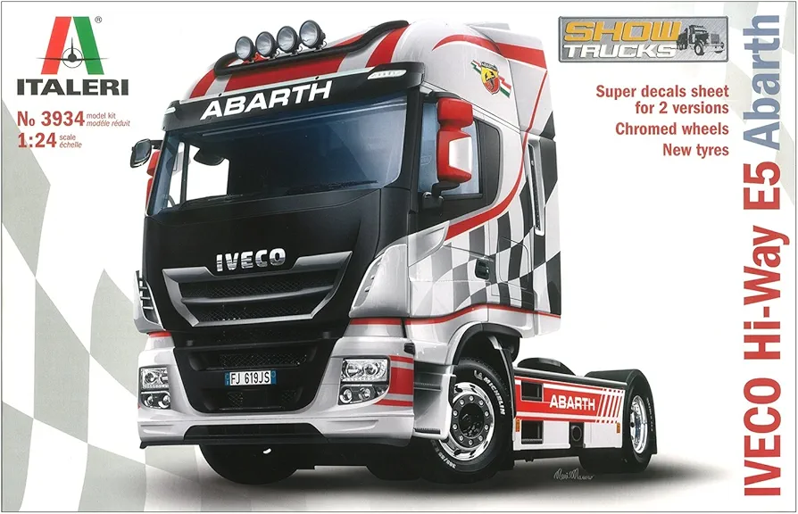 Italeri 3934S 3934S-1:24 Iveco HI-WY E5 Abarth, Building, Stand Model Making, Crafts, Hobby, Gluing, Plastic kit, Unlackiert