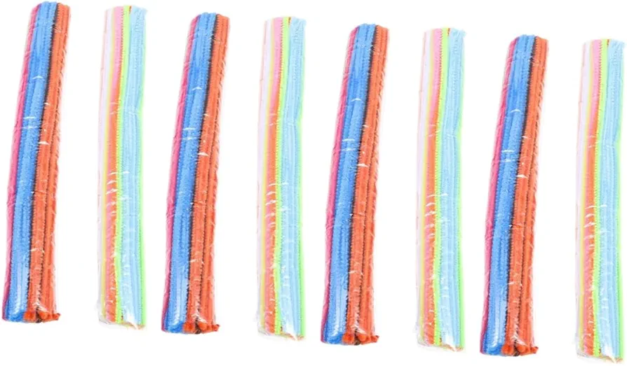 TEHAUX 4pcs 2 Twist Stick Wool Tops Cleaner Art Chenille Strips Kids DIY Strip Kids Craft Supplies Chenille Sticks DIY Craft Supplies Arts Crafts Toys Polyester Bands Pipeline Child