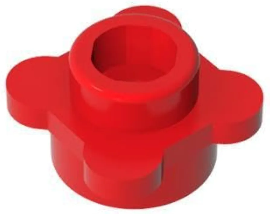 Classic Red Round Plate Bulk, Plate Round, 1x1 with Flower Edge (4 Knobs/Petals), Building Round Plate 200 Piece, Compatible with Lego Parts and Pieces: 1x1 Red Plates(Color: Red)