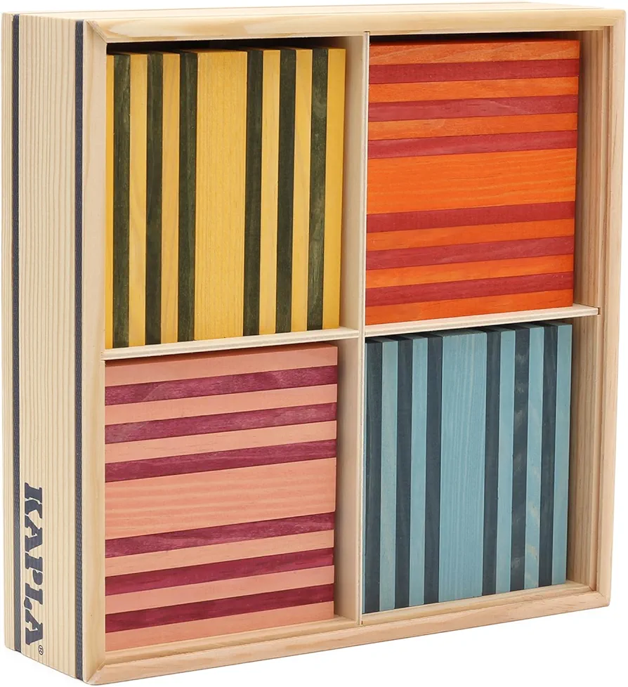 KAPLA 100 Octocolor Case - Wooden Construction Set 100 Colored Building Planks