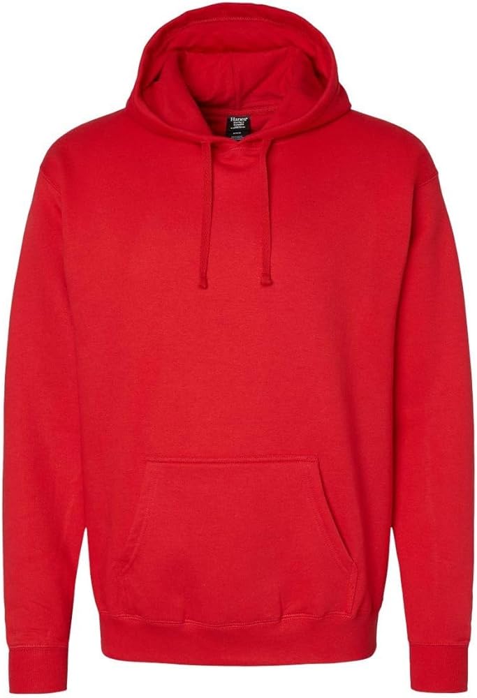 Hanes Mens Perfect Fleece Hooded Sweatshirt, S, Athletic Red