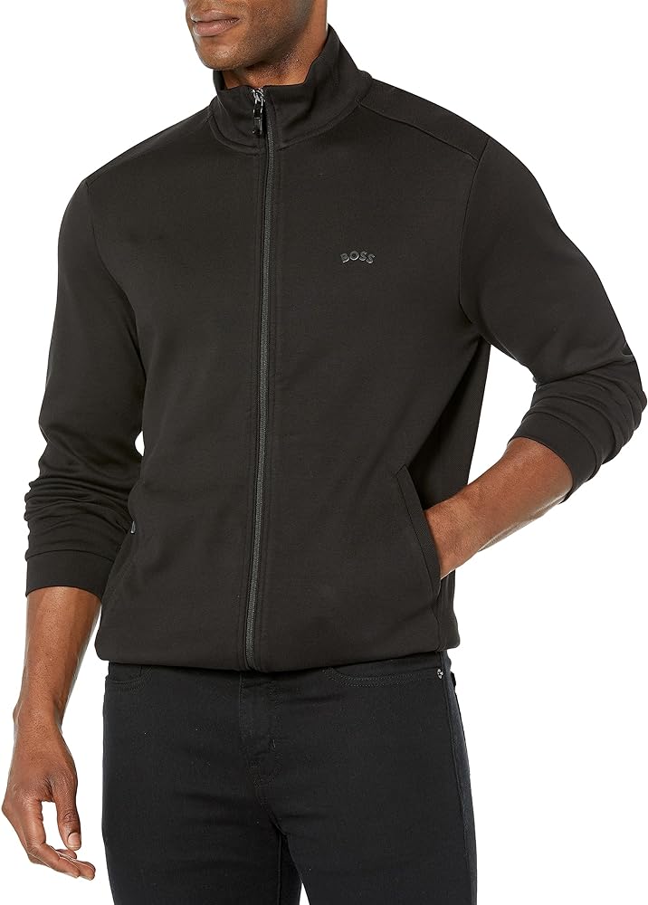 BOSS Men's Sporty Regular Fit Zip Up Cotton Jacket