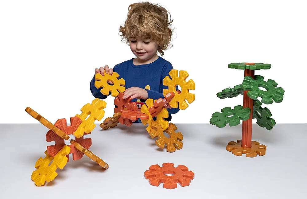 Polydron My First Octoplay Natural Colored Construction Building Toy, Pre-K Educational Fine Motor Learning Resource, 21 Pieces, 2+ Years