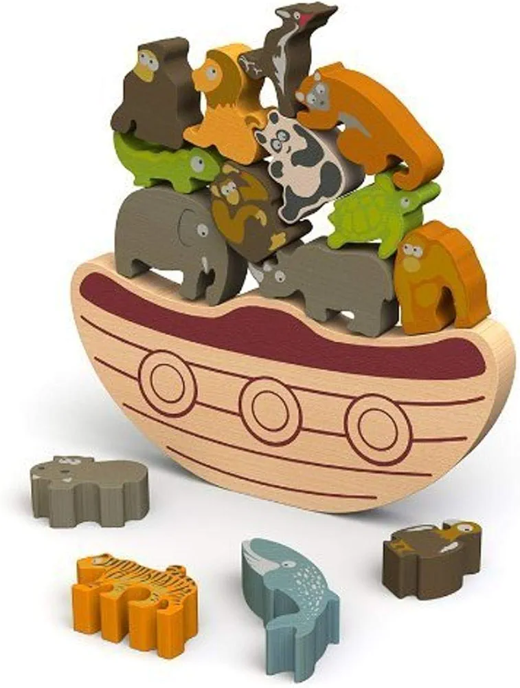 BeginAgain Balance Boat Endangered Animals Game - Promotes Active Play and Motor Skills - 3 and Up