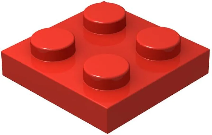 Red 2x2 Plates Bulk, 100 Piece Classic Building Plates 2x2, Compatible with Lego Parts and Pieces(Color:Red)