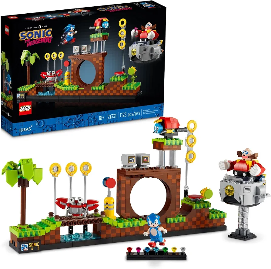 LEGO Ideas Sonic The Hedgehog – Green Hill Zone 21331 Collectible Set, Nostalgic 90's Gift Idea for Adults with Dr. Eggman Figure and Eggmobile