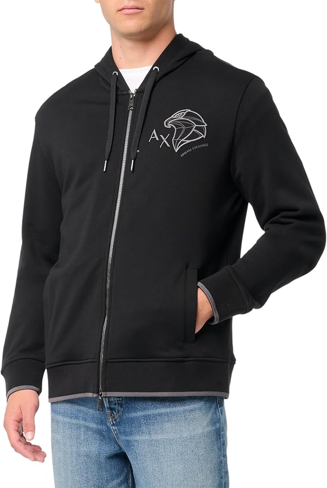 Armani Exchange Men's Eagle Logo Full Zip Hoodie