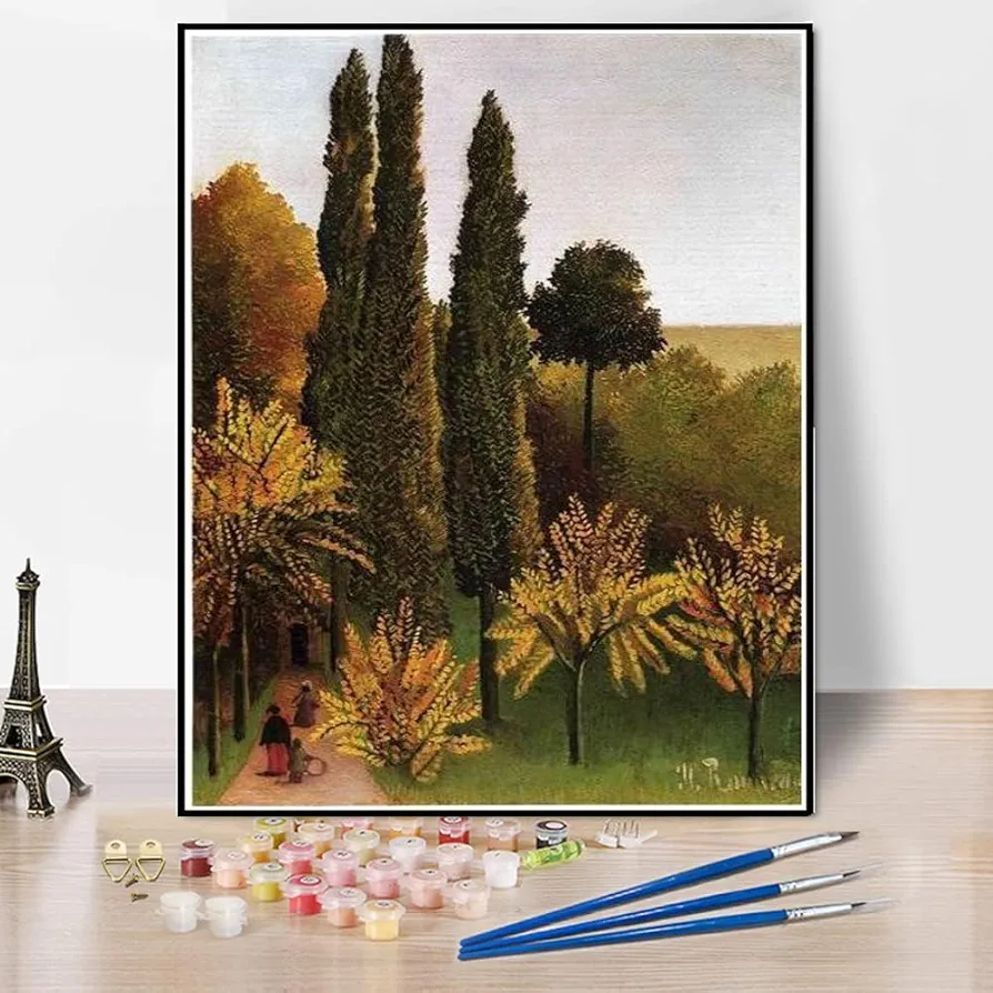 Paint by Numbers Kits for Adults and Kids Walking in The PARC Des Buttes Chaumont Painting by Henri Rousseau Arts Craft for Home Wall Decor