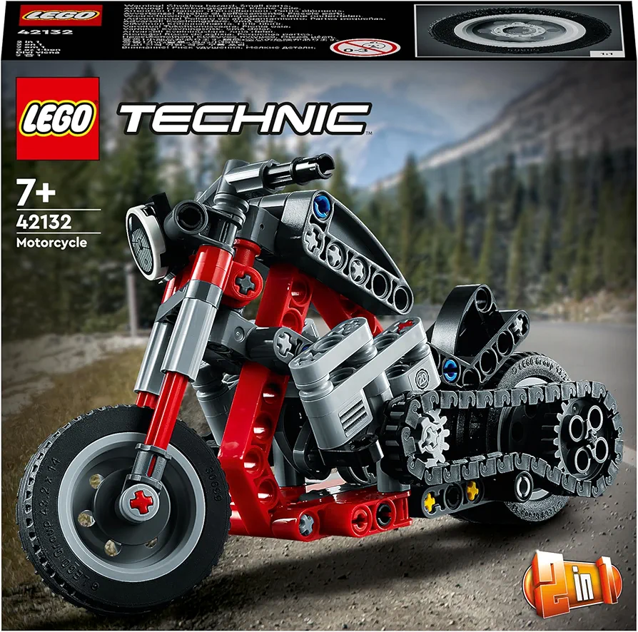 LEGO 42132 Technic Motorcycle to Adventure Bike 2 in 1 Model Building Set, Motorbike Toy, Construction Toys Gift for Boys and Girls, Stocking Filler Idea