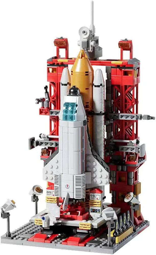 Space Exploration Shuttle Toys for 6 7 8 9 10 11 12 Year Old Boys 12-in-1 STEM Aerospace Building Kit Toy with Heavy Transport Rocket and Launcher (1000+ PCS)