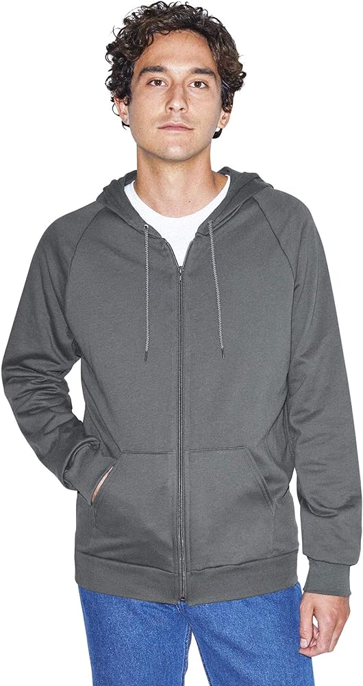 American Apparel Men's California Fleece Long Sleeve Zip Hoodie