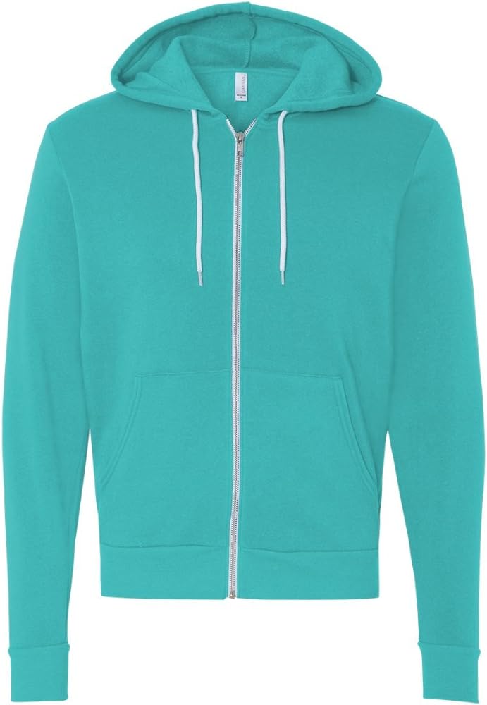 Bella Canvas Poly-Cotton Fleece Full-Zip Hoodie (3739) Teal, XL