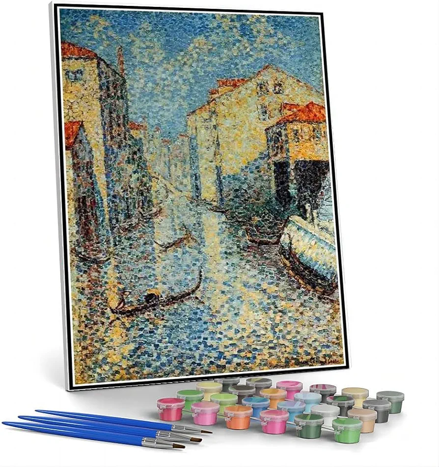 DIY Painting Kits for Adults A Venetian Canal Painting by Henri-Edmond Cross Arts Craft for Home Wall Decor