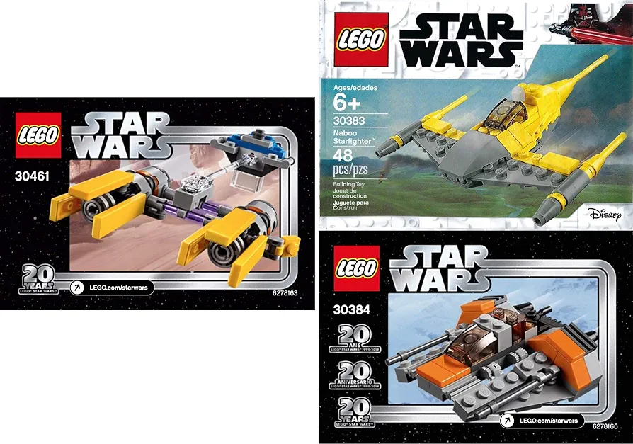 LEGO Star Wars 20th Anniversary Edition Sets (3) Snowspeeder 30384 PODRACER 30461 Naboo Starfighter 30383 Building Set LEGO Bundle Pack (3) Edition Building Set