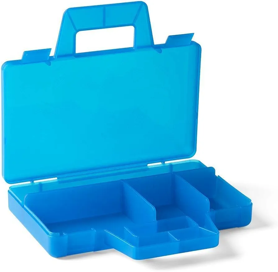 ROOM Copenhagen, Lego Sorting Box to-Go - Travel Case with Organizing Dividers - Blue