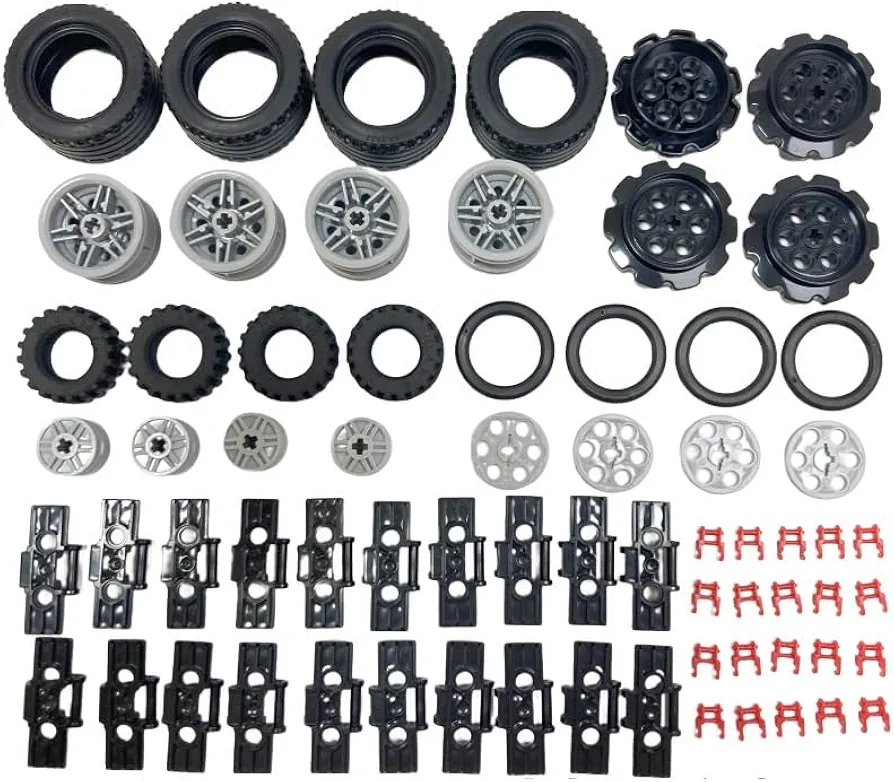 68pcs Gear-Tire-Wheels-Track Chain, Compatible with Lego Parts and Pieces, Perfectly as a Gift for Christmas, Thanksgiving Day, New Year and Birthday or a Classroom Reward