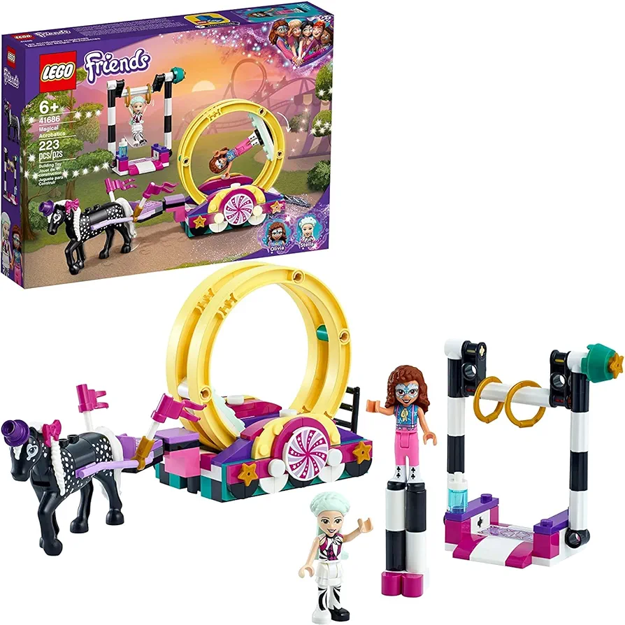 LEGO Friends Magical Acrobatics 41686 Building Kit; Carnival Pretend Play Toy for Kids Who Love Gymnastics Gifts; New 2021 (223 Pieces)