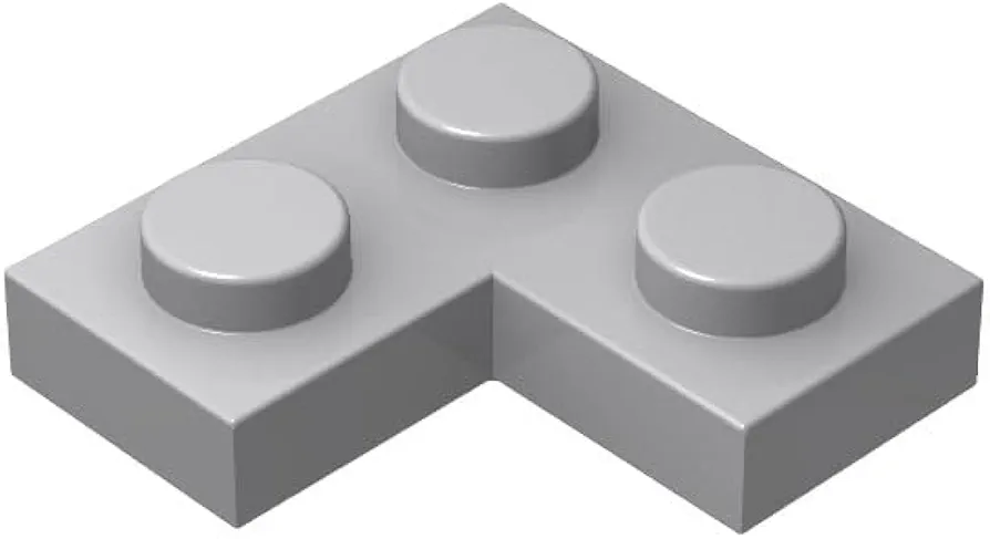 Classic Plate Block Bulk, Light Gray Plate 2x2 Corner, Building Plate Flat 100 Piece, Compatible with Lego Parts and Pieces(Color:Light Gray)