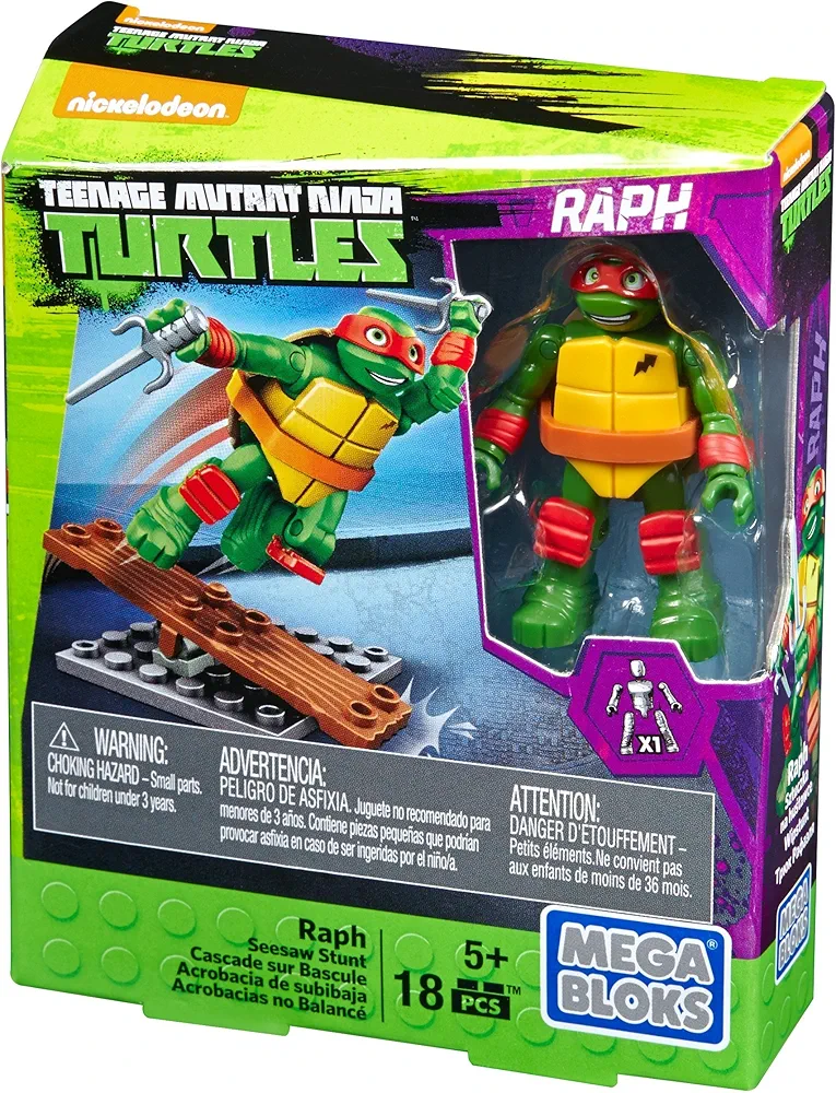 Mega Bloks Teenange Mutant Ninja Turtles Raph Seesaw Stunt Building Playset