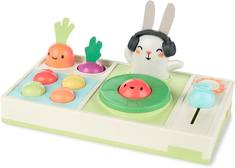 Skip Hop Baby Musical DJ Set Toy with Lights, Songs, Sound Effects, and Soft Textures, Farmstand Let The Beet Drop DJ Set