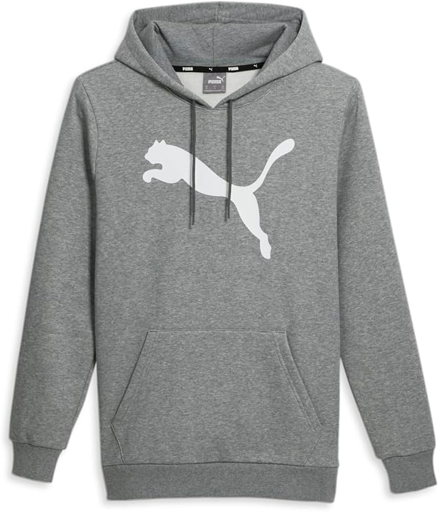 Puma Mens Cat Logo Hoodie Casual Outerwear Casual Hoodie Drawstring - Grey