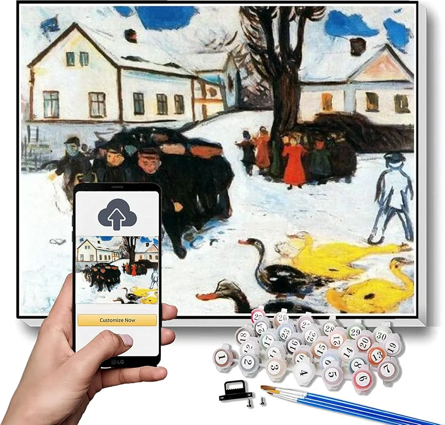 DIY Painting Kits for Adults The Village Street Painting by Edvard Munch Arts Craft for Home Wall Decor