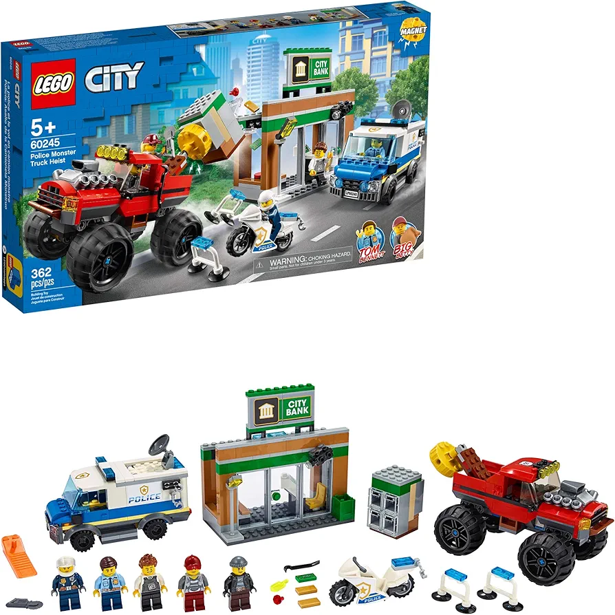 LEGO City Police Monster Truck Heist 60245 Police Toy, Cool Building Set for Kids (362 Pieces)