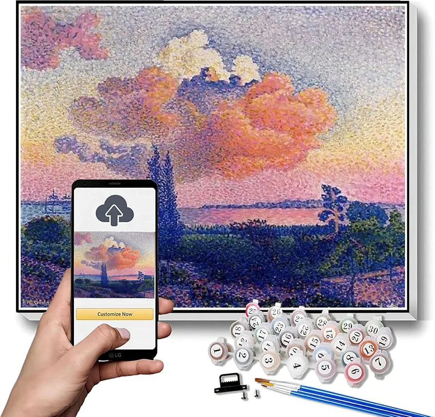 DIY Painting Kits for Adults The Pink Cloud Painting by Henri-Edmond Cross Arts Craft for Home Wall Decor