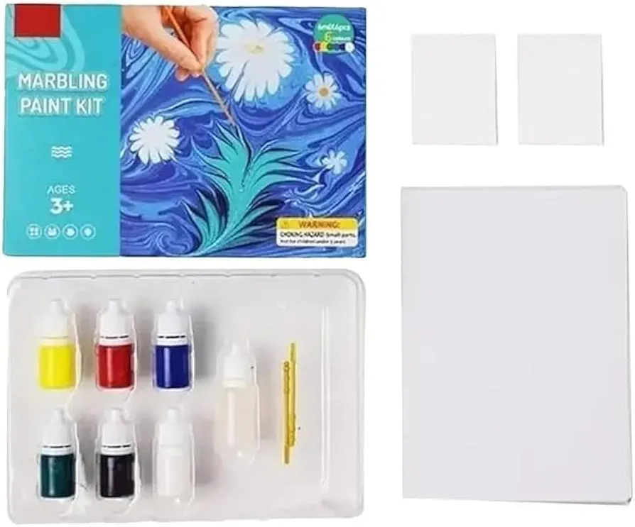 Generic Water Marbling Paint Art Kit,Craft Supplies Marble Painting,Marbling Paint Kit,DIY Painting On Water for Creative Art Set,Arts and Crafts for Girls & Boys Ages 6-12 (6 Colors)