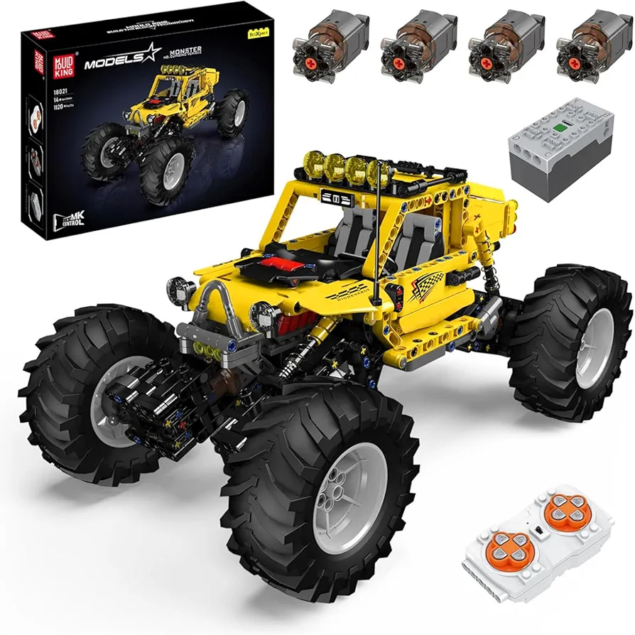 Mould King Technic Monster Climbing Vehicle Building Kit with Motors, RC Off-Road Bugg Blocks Set with Motors, Collectible Set for Adults to Build, Monster Truck Toys for Boys Girls (1120 Pieces)