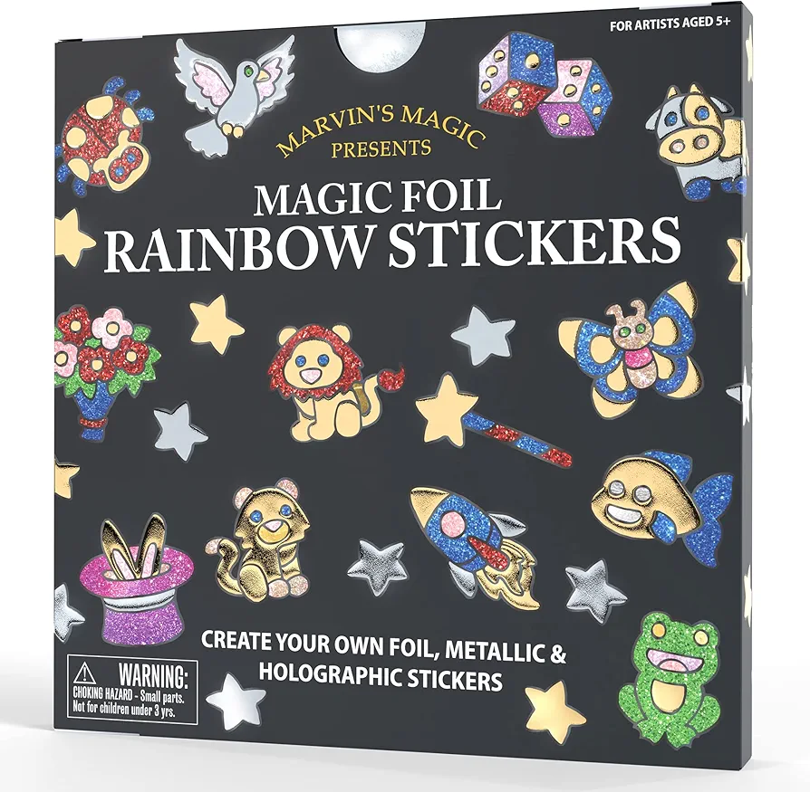 Marvin's Magic - Magic Foil Rainbow Stickers - Foil, Metallic & Holographic Stickers - Magical Art Supplies - 150 Stickers & More