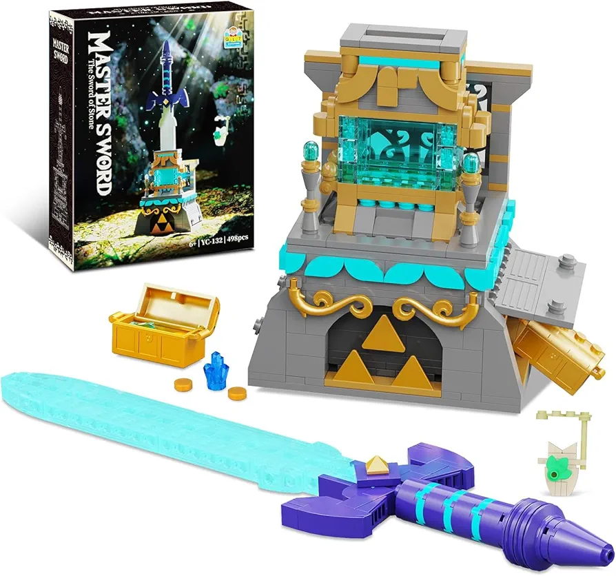 BOTW The Master Sword Glowing Building Block Set，Compatible with Lego Link’s Sword Toy Set for Adults Boy Fans Kids Ages 6-12 Year Old（498PCS）