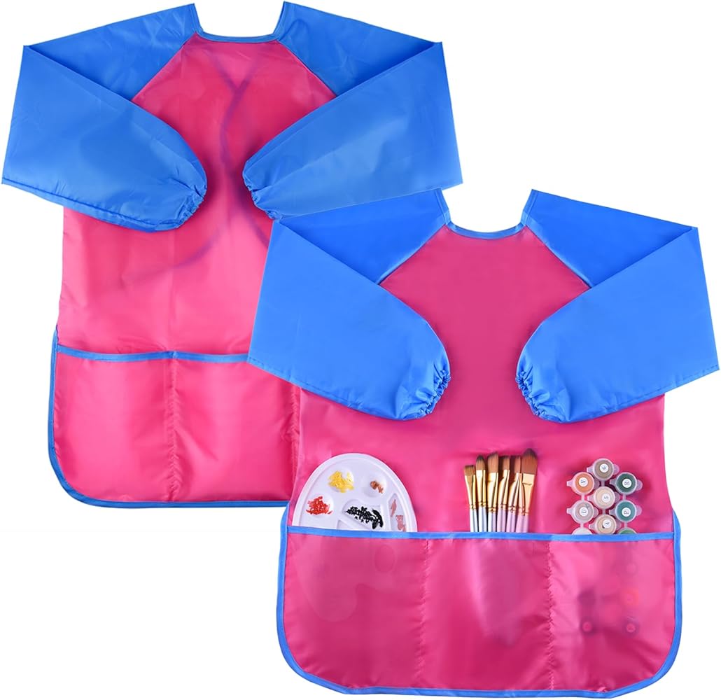 KUUQA Waterproof Children Art Smock Kids Art Aprons, Painting Supplies (Paints and brushes not included)