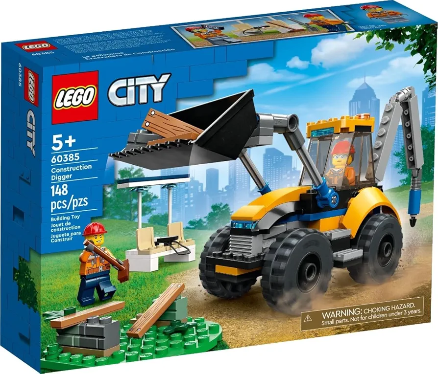 LEGO 60385 City Great Vehicles Excavator Building Set with Mini Figures and Accessories, Gift Idea, Building Kit for Children Over 5 Years