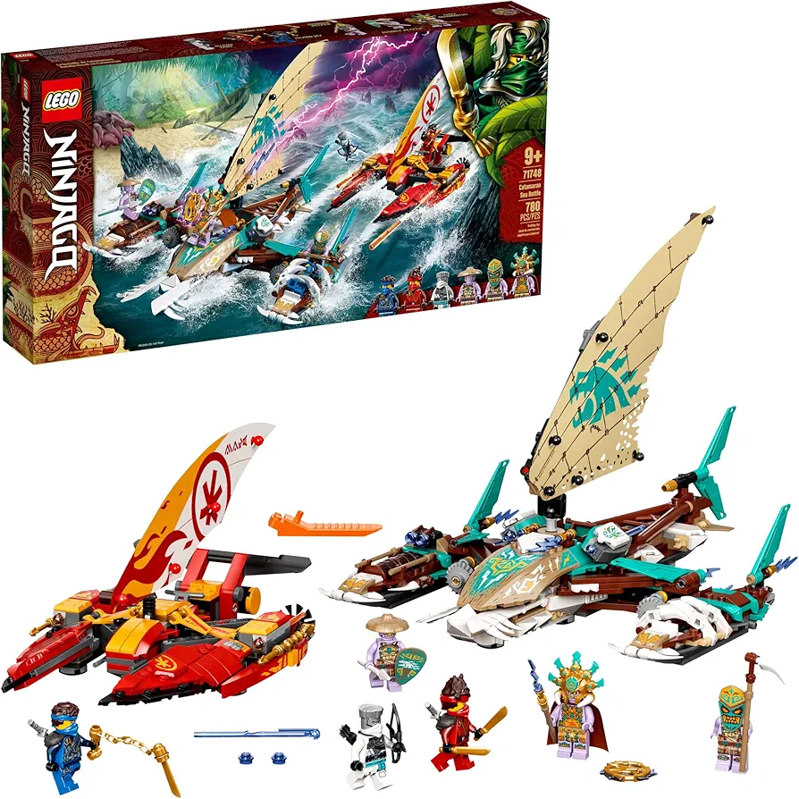 LEGO NINJAGO Catamaran Sea Battle 71748 Building Kit; Ninja Playset Featuring Catamaran Toys and NINJAGO Kai, Jay and Zane; Best Gift for Kids Who Love Creative Play, New 2021 (780 Pieces)