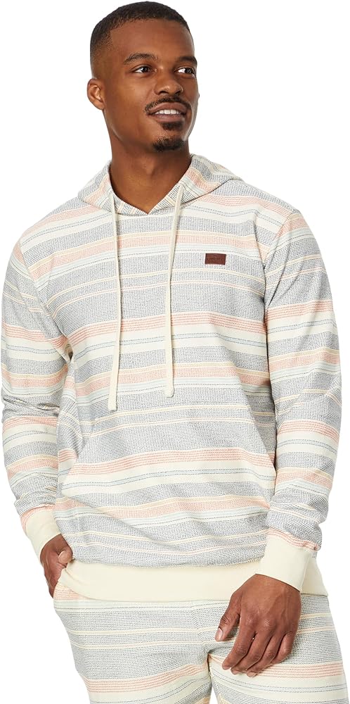 O'NEILL Mens Bavaro Stripe Pullover Hoodie Sweatshirt, Cream, Xl