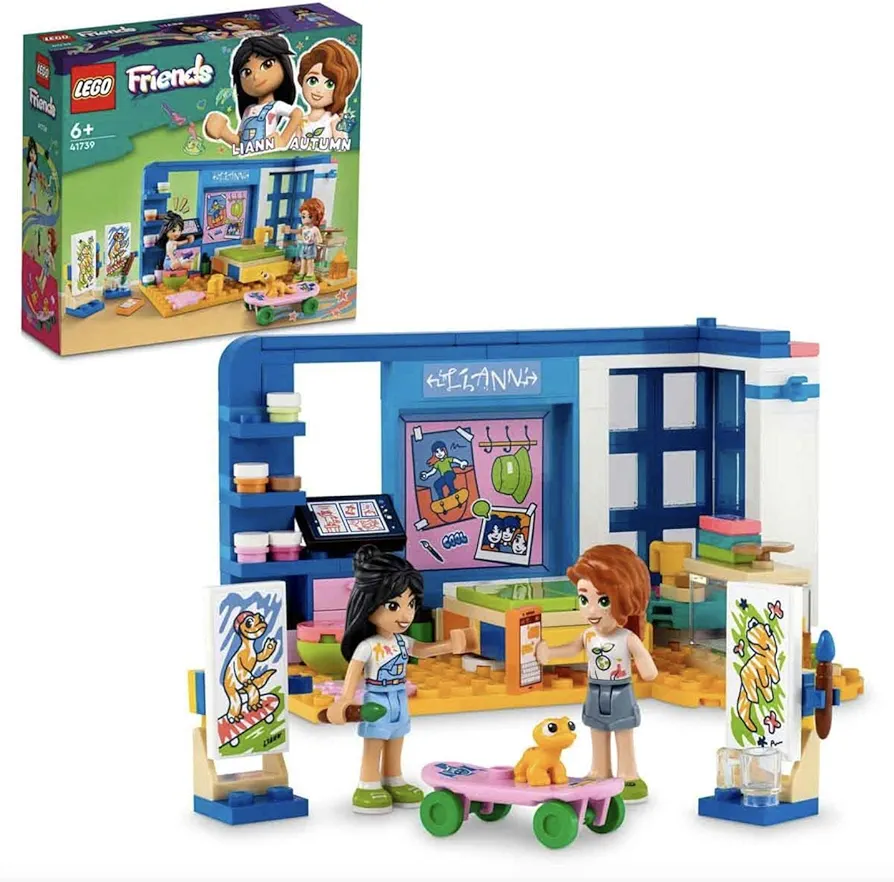 Lego Friends Liann's Room 41739, Art-Themed Bedroom Playset with Liann & Autumn Mini-Dolls, Collectible Toy for Girls and Boys 6 Plus Years Old