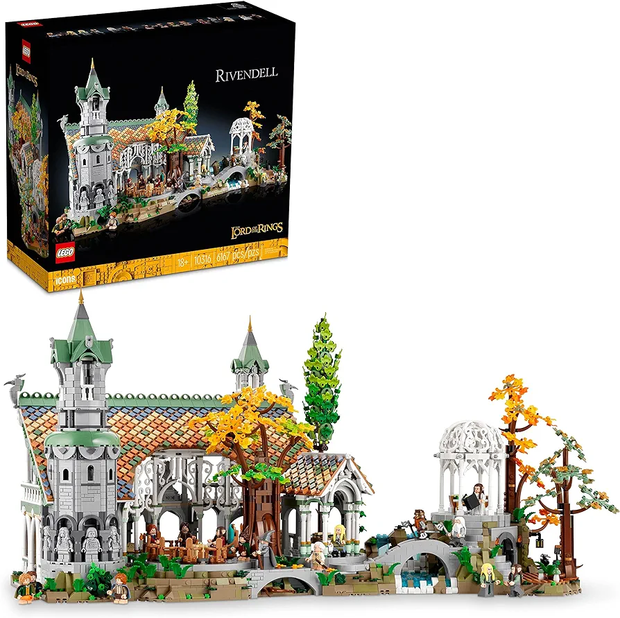 LEGO Icons The Lord of The Rings: Rivendell Building Model Kit for Adults, Construct and Display a Middle-Earth Valley with 15 Minifigures, A Great Gift for LOTR Fans and Movie-Lovers, 10316