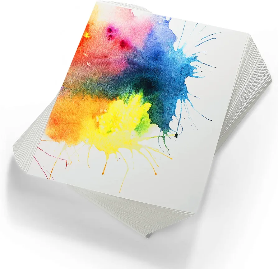 Outus 500 Sheets Bulk Watercolor Paper for Kids White Cold Press Painting Paper Cotton Paper Painting Drawing Finger Paint Sketch Art Crafts for Child Student Artist(9 x 12 Inches)