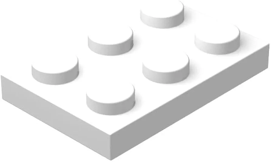 Classic White Plates Bulk, White Plate 2x3, Building Plates Flat 100 Pcs, Compatible with Lego Parts and Pieces: 2x3 White Plates(Color: White)