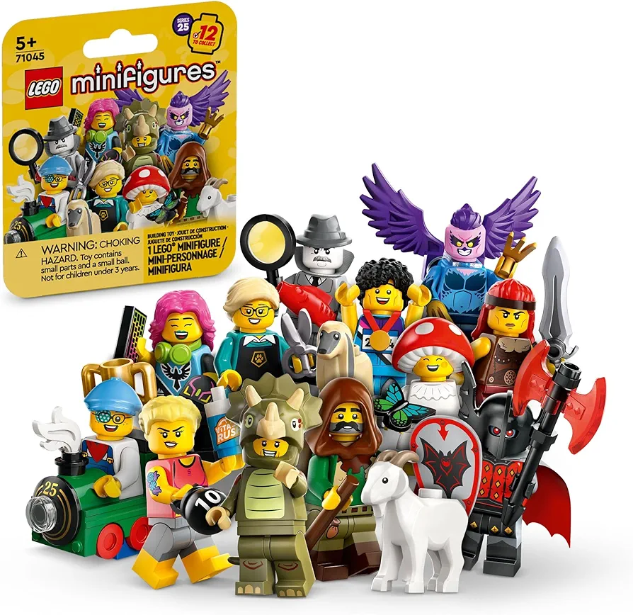 LEGO Minifigures Series 25 Collectible Figures, Surprise Adventure Toy Building Set for Independent Play, Gift Idea for Boys, Mystery Figures, Girls and Kids Aged 5 Years Old and Up, 71045