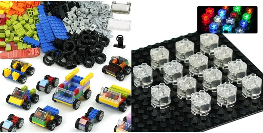 Classic Bricks Wheels and Axles and Light Up Bricks Accessories Kits