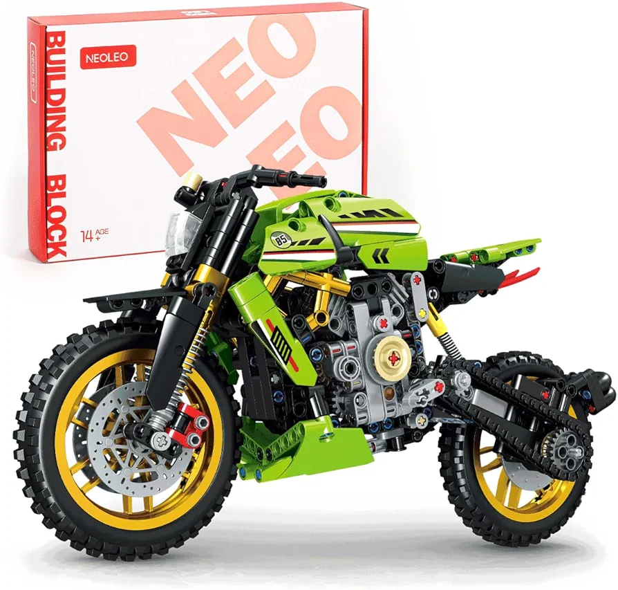 NeoLeo Super Motorcycle Moc Building Blocks and Construction Toy,Model Toys Gifts for Kid and Adult, 1:10 Scale Sports Moto Model (640 Pcs) -NL1259