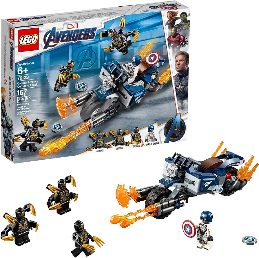 LEGO Marvel Avengers Captain America: Outriders Attack 76123 Building Kit (167 Pieces)